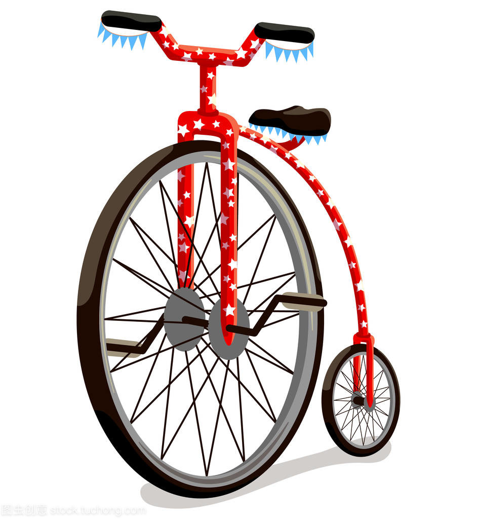 馬戲團(tuán)自行車被隔絕在白色背景上
